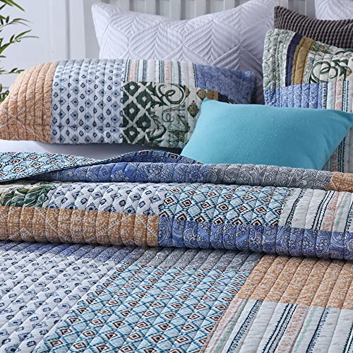 Cotton Bedspread Bohemian Blue Quilt Bedding Sets