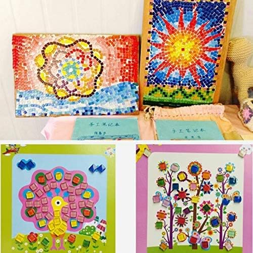 Mosaic Tiles,Glass Tiles, Shine Crystal Mosaic Glass Pieces Bulk Square Glitter Crystal Mosaic Tiles for Home Decoration or DIY Crafts 200g,1x1 cm,Azure