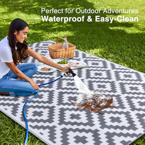 Outdoor Rug 4x6 ft Waterproof Reversible Mat