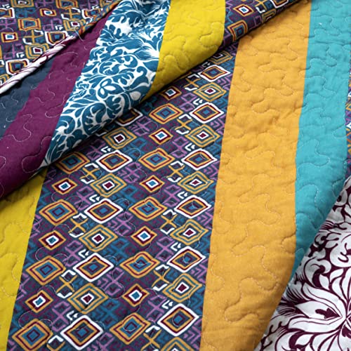 Boho Stripe Reversible Cotton Quilt 3