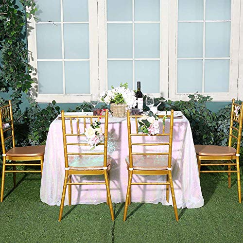 Sequin Tablecloth 50x72 Inch Iridescent Festival Birthday Party