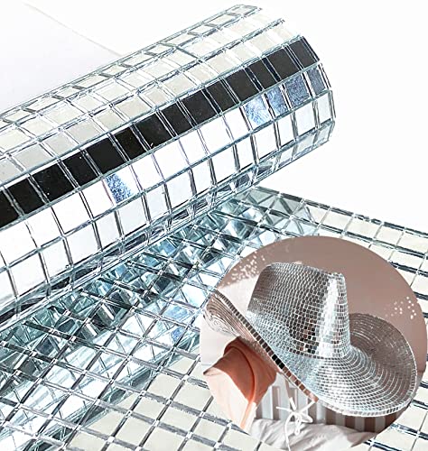 Real Glass Silver Mirrors Mosaic Tiles Sticker for Craft Square Glass Tiles Self Adhesive