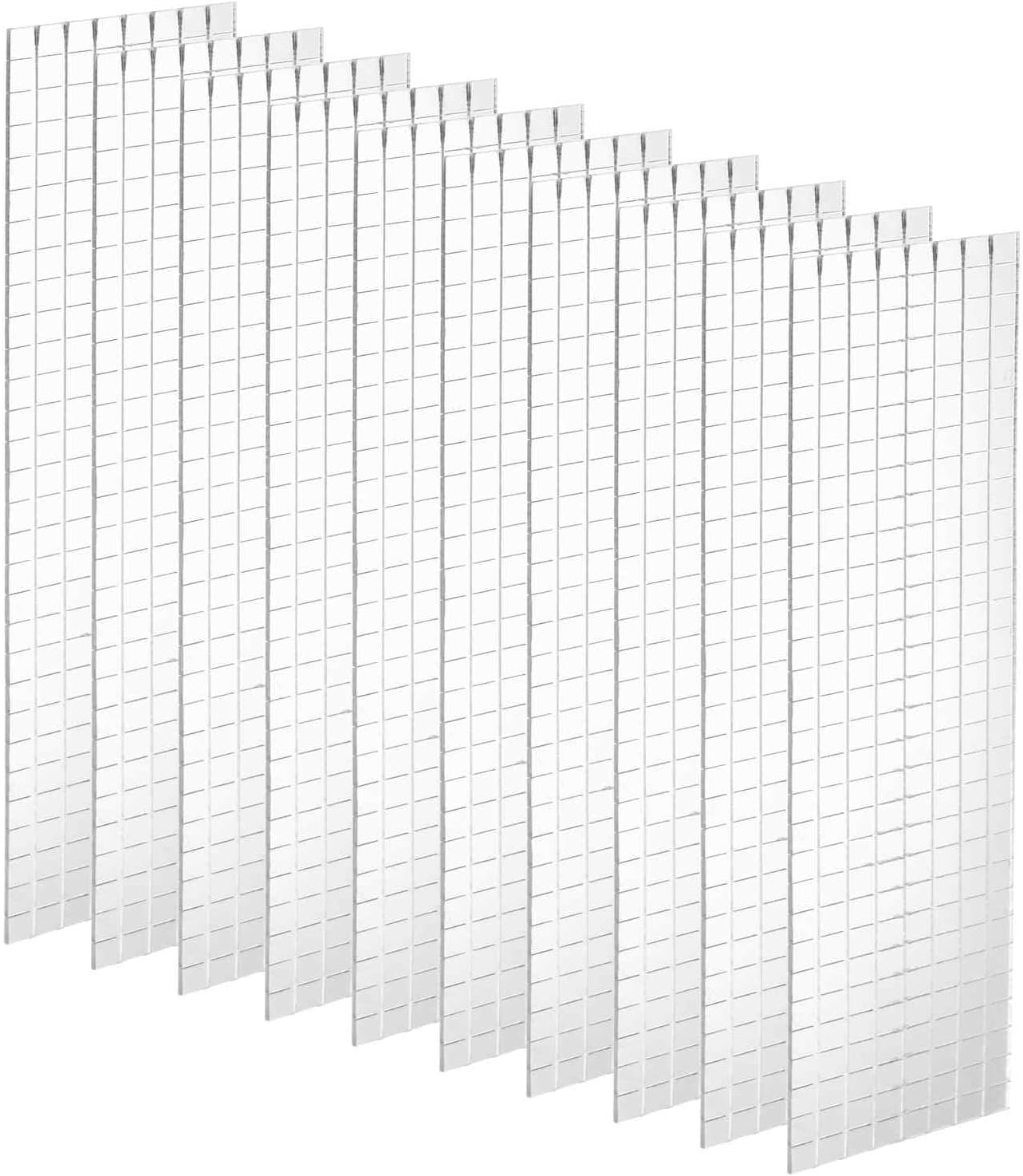 HARFINGTON 10 Sheet 4800 Pieces Self Adhesive Mirror Mosaic Tiles 5x5mm Small Square Mirror Tiles Sticker Disco Ball Stickers Mini Glass Tiles for DIY Craft Party Home Decoration, Silver