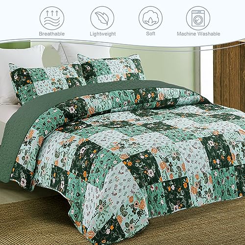 Reversible Boho Quilts Twin Size Green