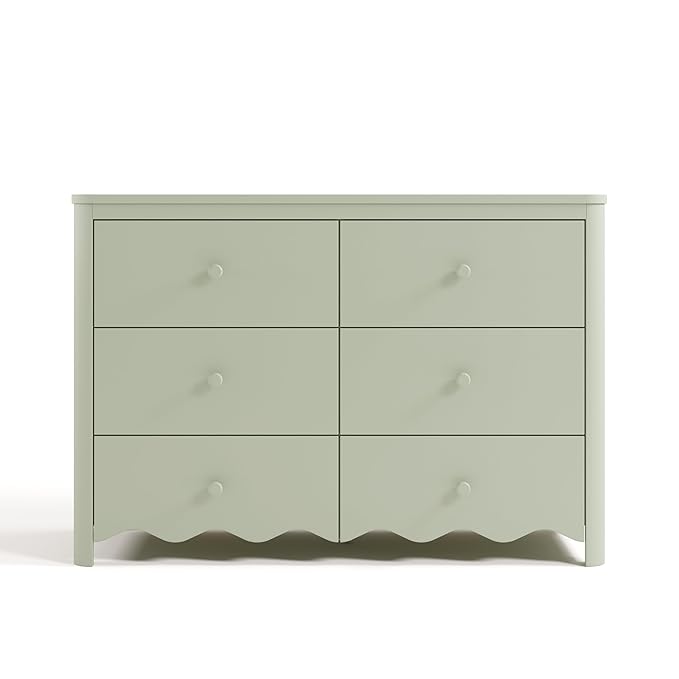 Storkcraft Casablanca 6 Drawer Dresser (Sage) – GREENGUARD Gold Certified, Nursery & Kids' Bedroom with Spacious Storage, Safety Interlocking Drawer System, Easy Assembly with Pre-Installed Tracks