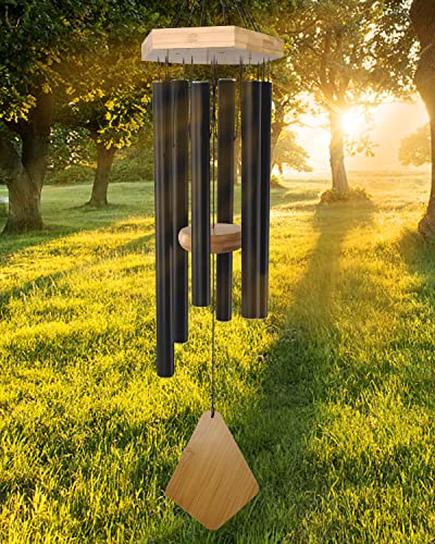 Memorial Wind Chimes 30 inch Black Deep Tone Sympathy Gift Patio Porch Home