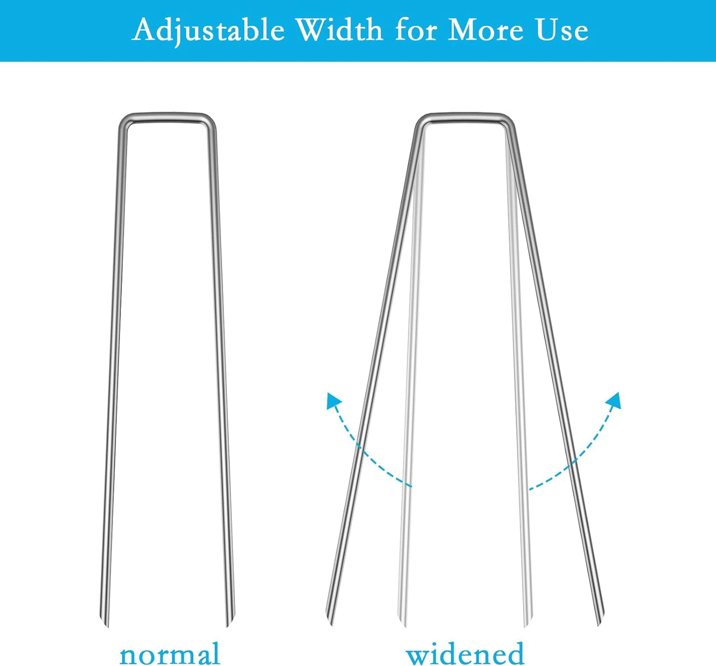 RAOOKIF 12 Inch Long Galvanized Garden Landscape Staples, 20/50/100/200Pcs Metal Stakes for Decoration, Fence, Lawn, Fabric Pins