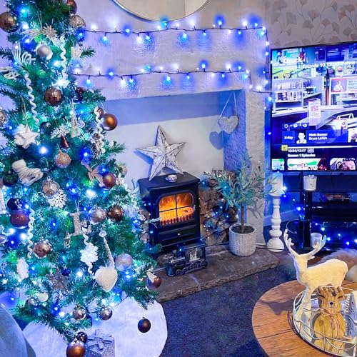 66ft 200 LED Blue and White Christmas Lights