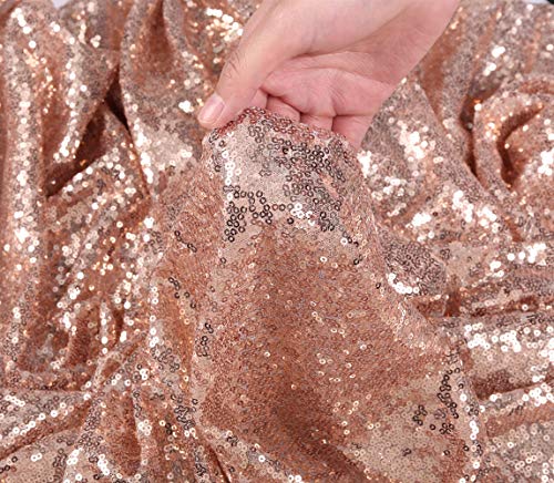 Sequin Tablecloth 50x72 Inch Rose Gold for Wedding Party