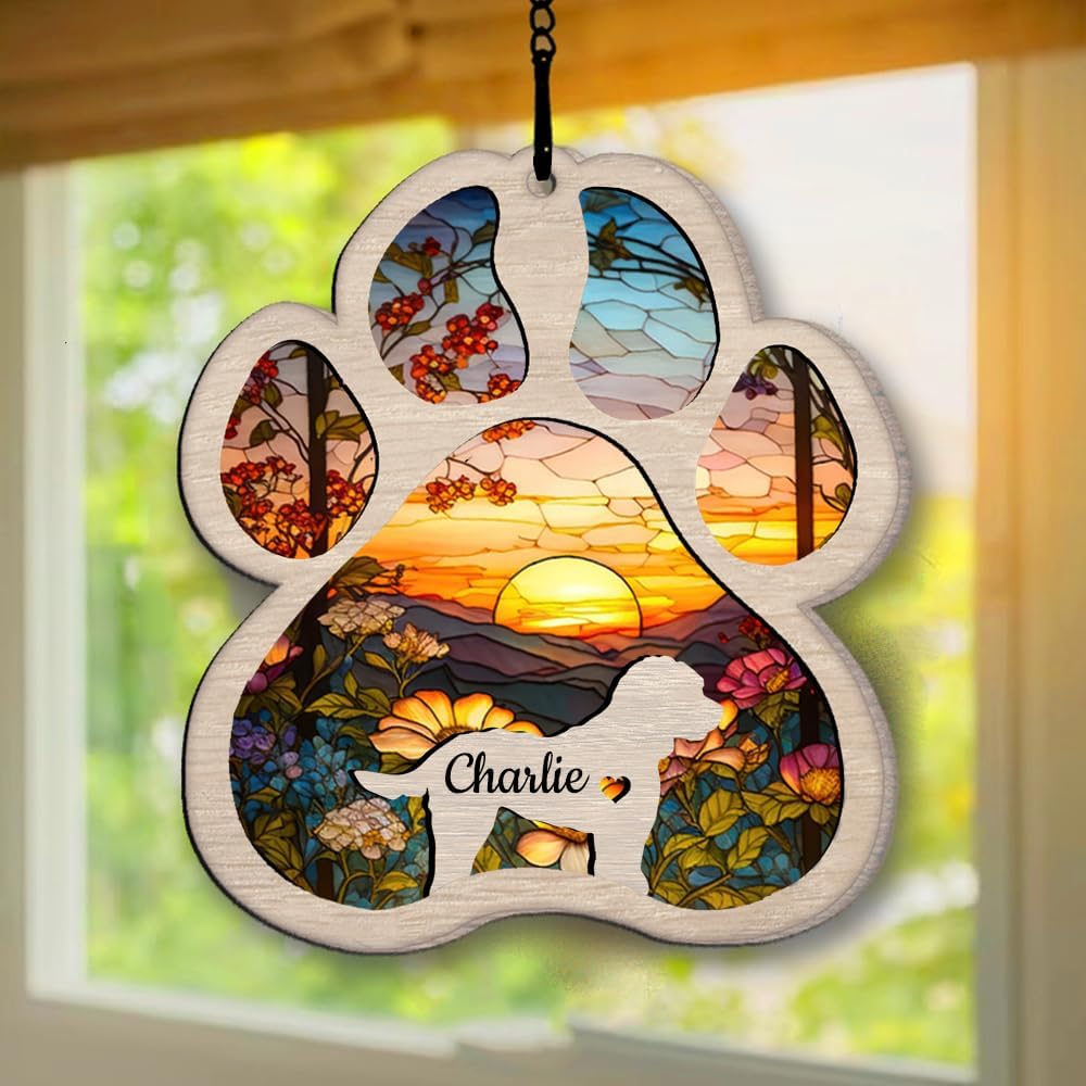 Personalized Cockapoo Suncatcher Dog Memorial Gifts, Custom Cockapoo Ornament Christmas Tree, Pet Remembrance Gift, Loss of Dog Sympathy Gift, Pets Memorial Ornament, Pet Loss Suncatcher