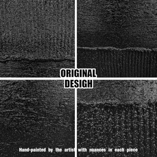 3D Painting Wall Art For Living Room 2 Piece Black Abstract Wall Art For Office 24 x 47 Inch