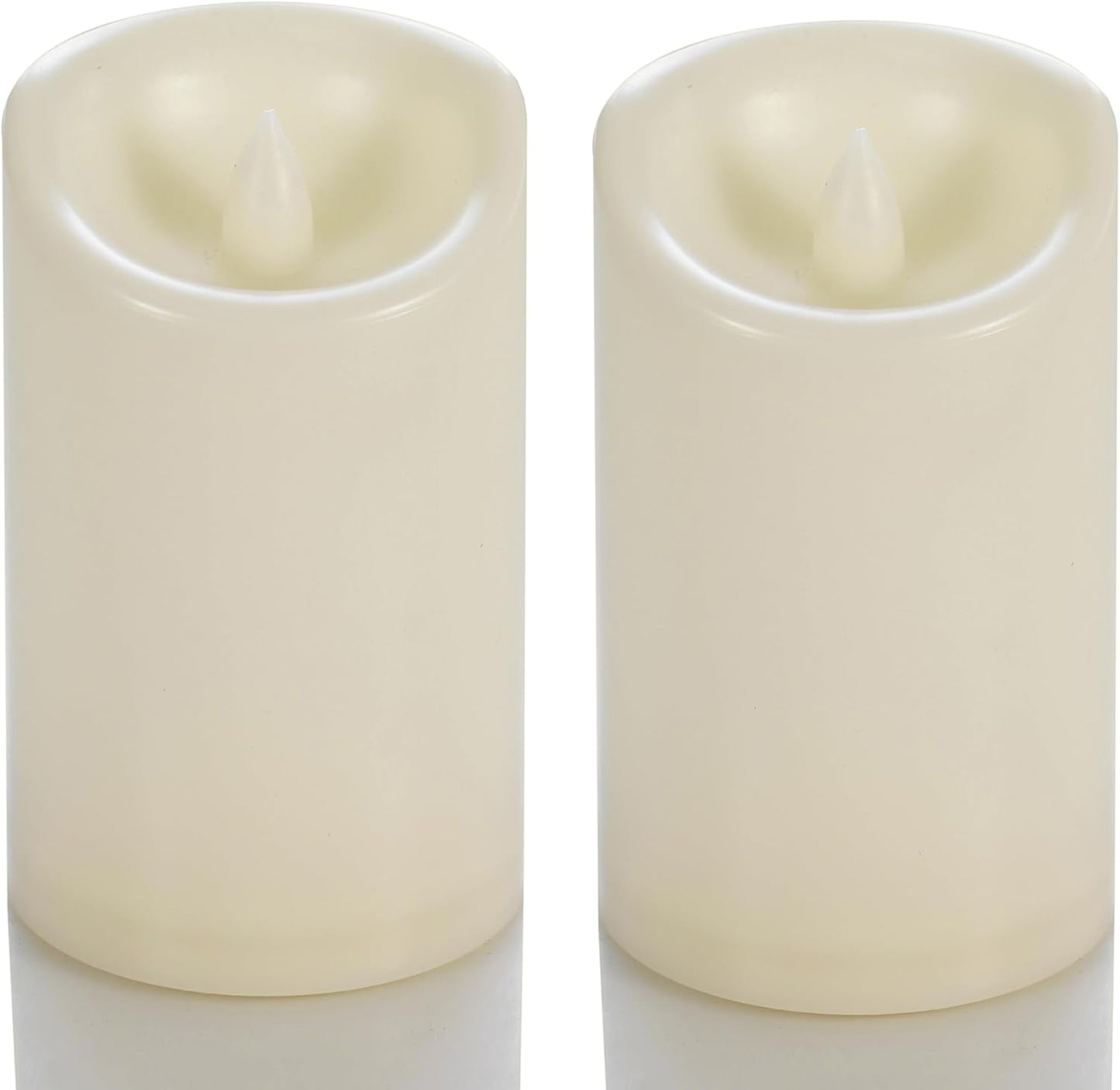 CANDLE CHOICE Waterproof Outdoor Battery Operated Flameless Candles with Timer Flickering Plastic Resin Electric LED Pillar Lights for Lantern Patio Garden Wedding Party Decorations 3x5 Inches 2 Pack