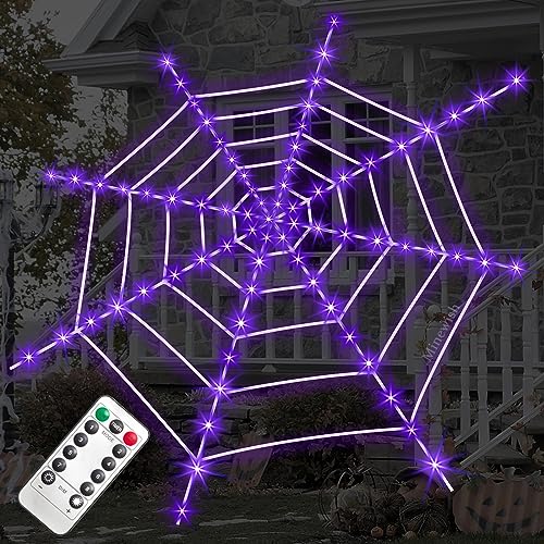 Halloween Decorations Spider Web Lights (Battery-Round Spider Web Lights)