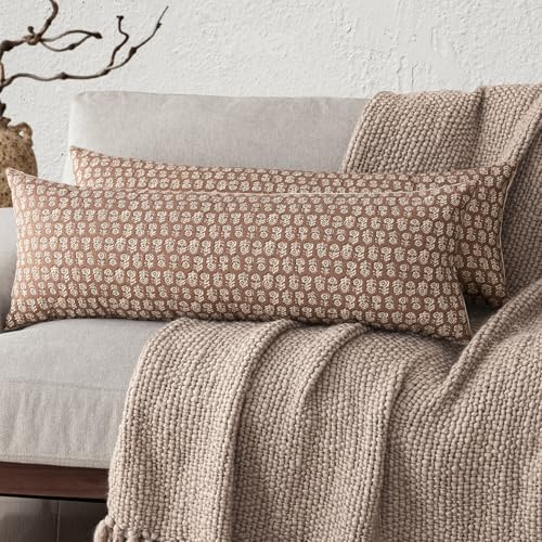 Floral Print Throw Pillow Covers 14×36 Inch