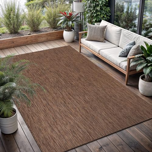 Washable Indoor Outdoor Rug 6x9 Weather Resistant Area Rugs Modern Solid for Porch Deck Balcony Backyard Patio Outside Carpet (54 Sq Ft)