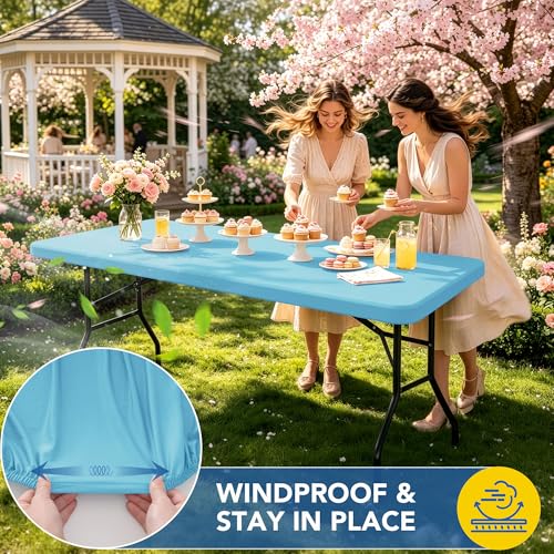 Fitted Tablecloth for 8 Foot Rectangle Tables (4 Count)