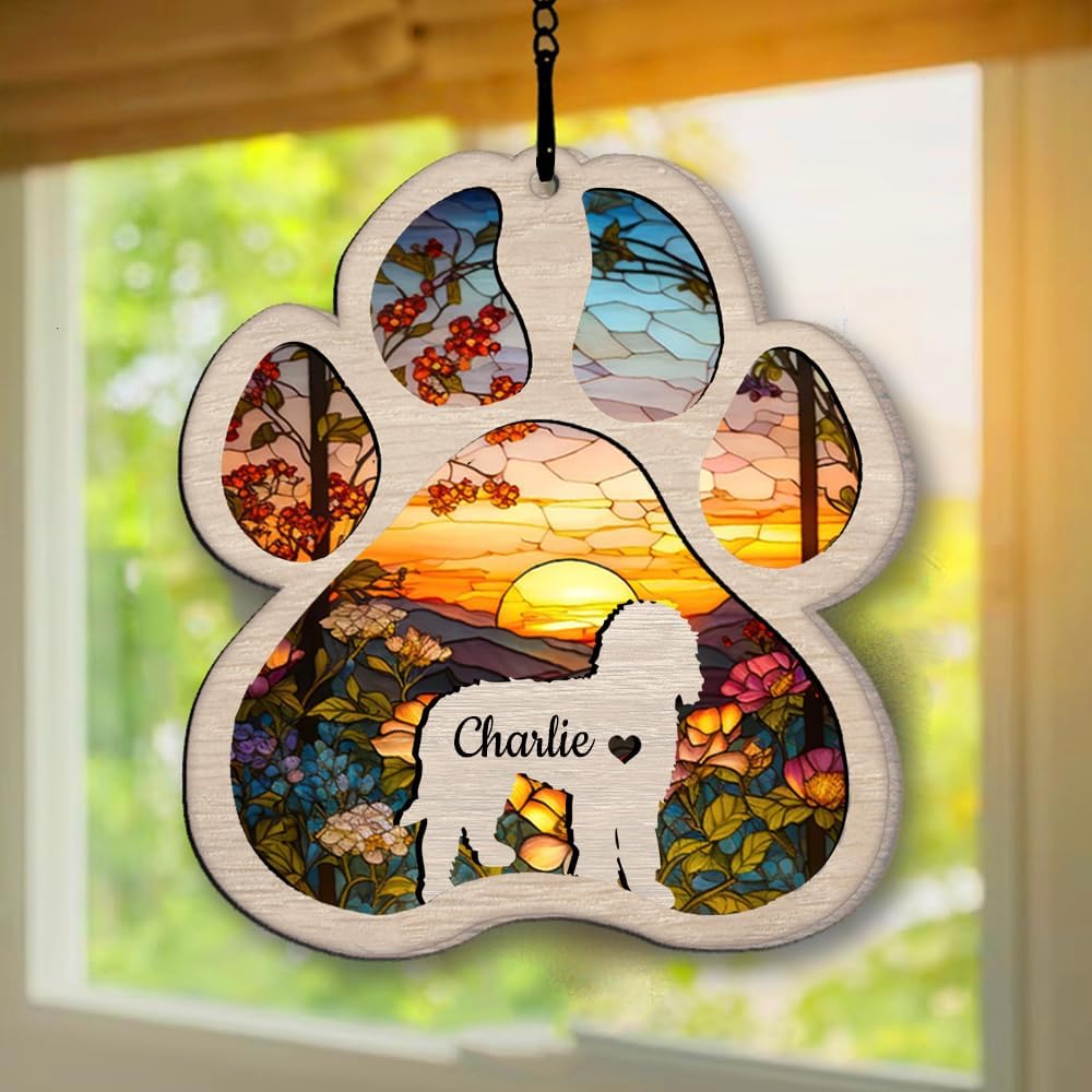 Personalized Labradoodle Suncatcher Dog Memorial Gifts, Custom Labradoodle Ornament Christmas Tree, Pet Remembrance Gift, Loss of Dog Sympathy Gift, Pets Memorial Ornament, Pet Loss Suncatcher