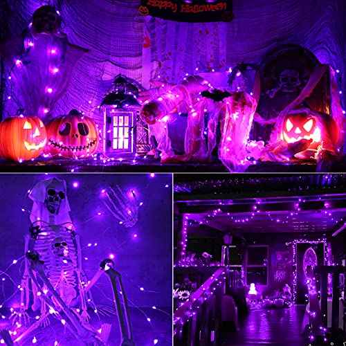 Purple Battery Halloween Fairy String Lights Remote 17.48ft 50 LED (34.96 Foot)