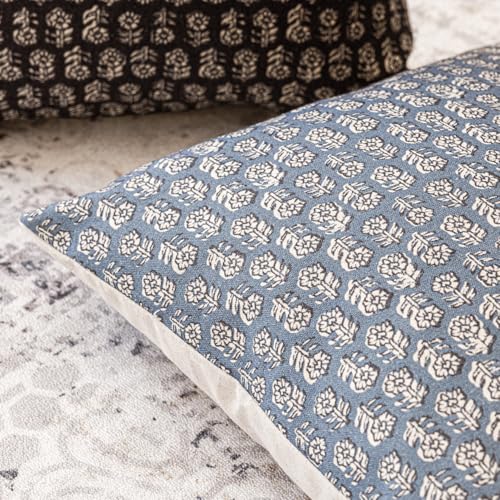 Decorative Floral Print Throw Pillow Covers 20×20 Dusty Blue (2 Count)