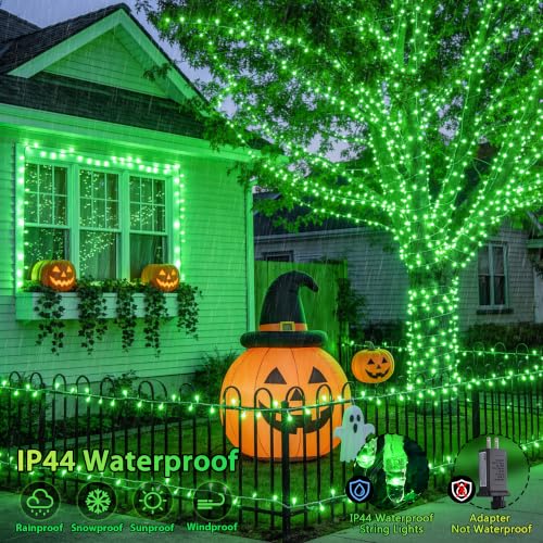 132ft 400 LED Green Halloween Lights Indoor Outdoor Plug in 8Modes (132 Foot)