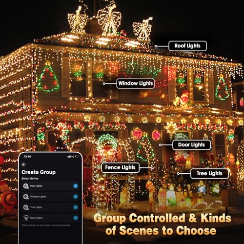 Smart Color Changing Halloween Light 264FT 800 LED Orange Purple App Remote