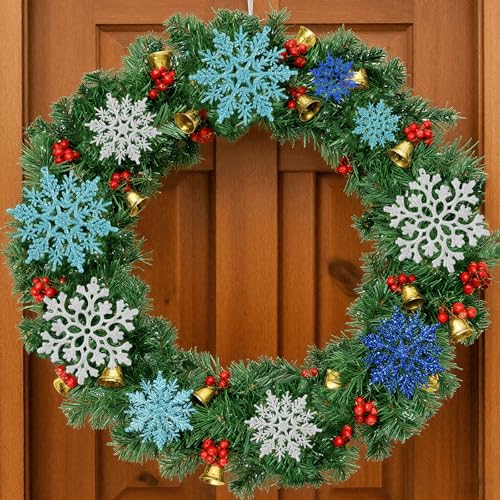36pcs Blue Silver Christmas Snowflake Ornaments (36 Count)