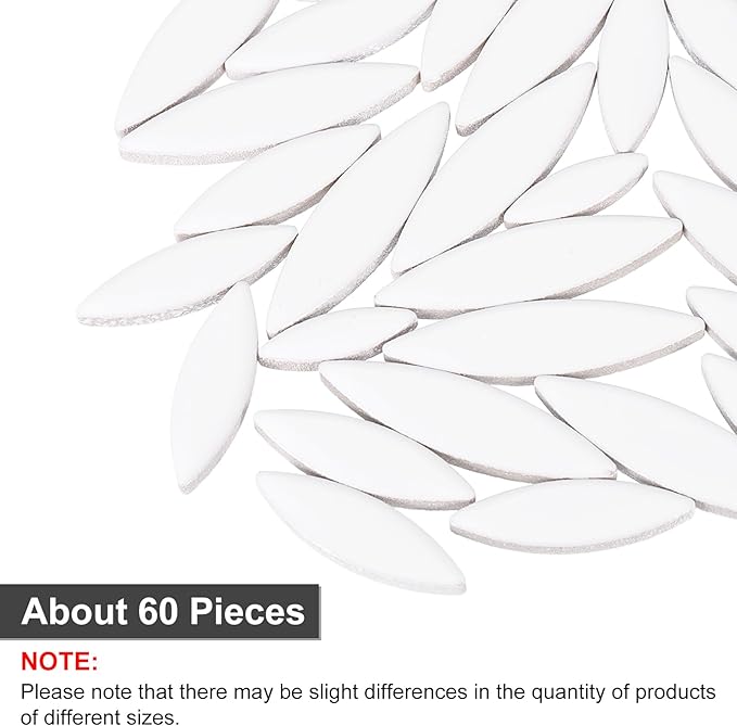 uxcell Ceramic Mosaic Tile, About 200g Teardrop Leaf Tile Mosaic Block for Handicrafts Artwork, White