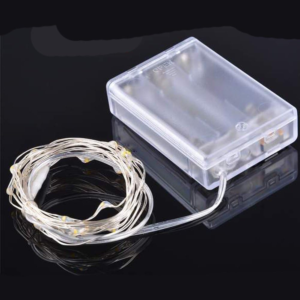 Waterproof LED Fairy String Lights - Battery Operated for Indoor & Outdoor Decoration, Wedding, Home Parties, Christmas & Holidays (Warm White, 32.8Ft)