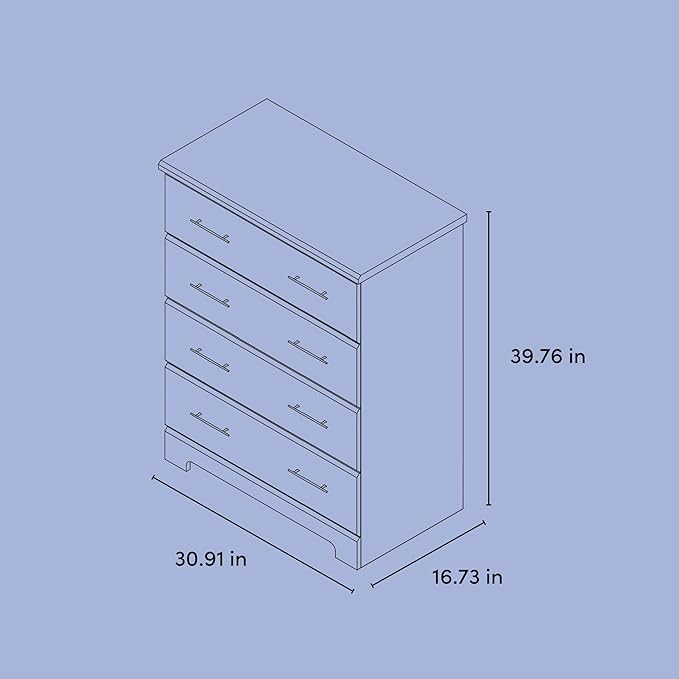 Storkcraft Brookside 4 Drawer Dresser (Gray) – GREENGUARD Gold Certified, Nursery Dresser for Kids Bedroom, Chest of Drawers
