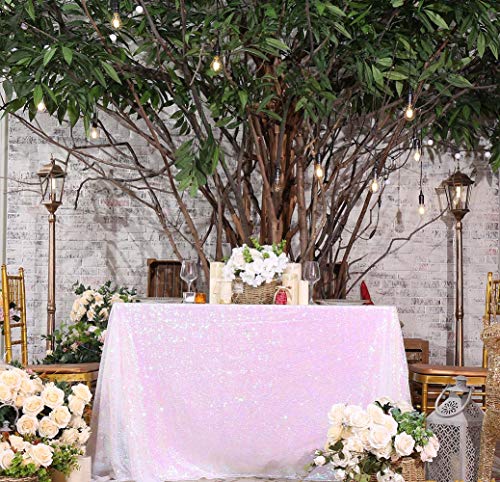Sequin Tablecloth 50x72 Inch Iridescent Festival Birthday Party