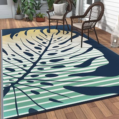 Outdoor Rug Waterproof Plastic Rugs for Patio (57.6 Sq Ft)