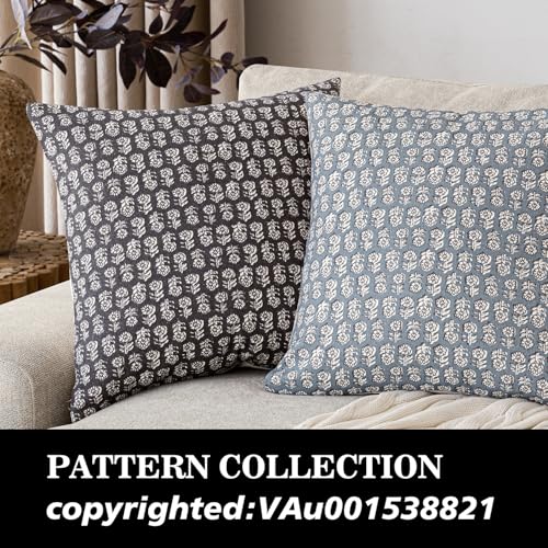 Decorative Floral Print Throw Pillow Covers 18×18 Inch (2 Count)