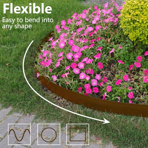 Landscape Edging 4 Inch Tall 100FT with 110Pcs Metal Spikes