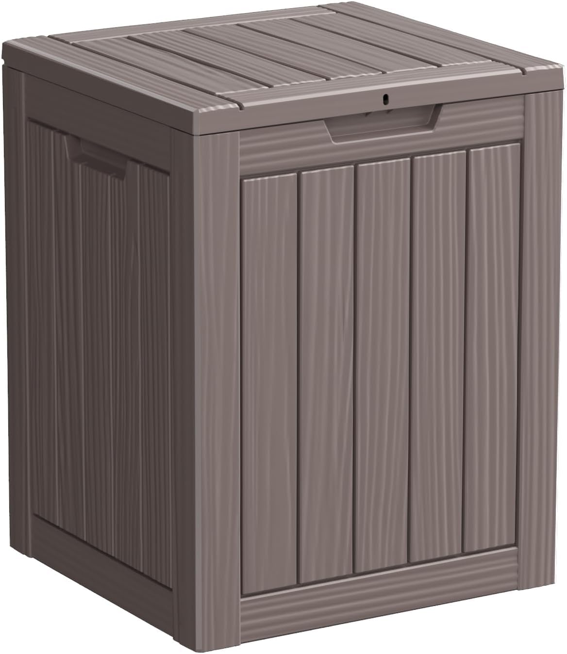 28 Gallon Resin Deck Box, Lockable Outdoor Storage Box for Patio Cushions Storage Furniture,Garden Tools, Pool Supplies, Weatherproof and UV Resistant (Grey)