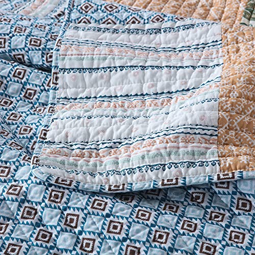 Cotton Bedspread Bohemian Blue Quilt Bedding Sets
