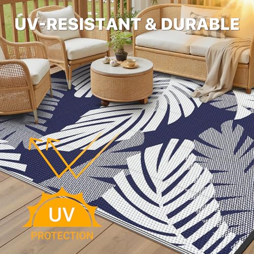 Outdoor Rug Waterproof Plastic Rugs for Patio (40 Sq Ft)