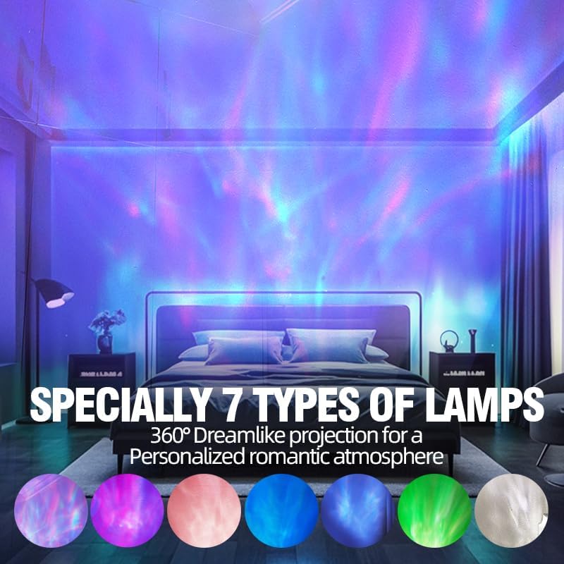 Northern Lights Projector, Night Light Projector for Bedroom Built-in Bluetooth Speaker, White Noise, Shell Night Light for Room Decor/Gift for Kids/Party/Music/Relaxation/Birthday (Purple)