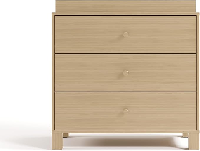 Storkcraft California 3-Drawer Chest with Removable Changing Topper (Driftwood) – GREENGUARD Gold Certified, Interlocking Drawer System, Pre-Installed Tracks, Easy Assembly