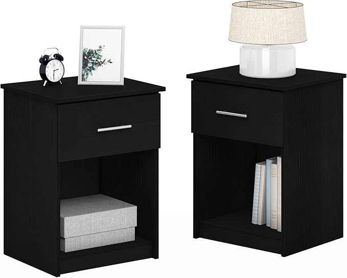 Furinno Tidur Nightstand, 2-Pack, Americano
