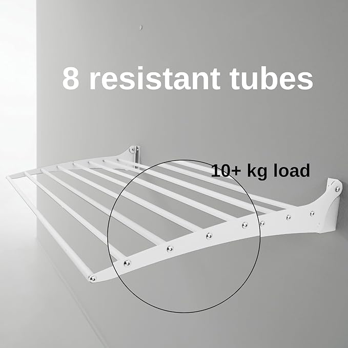 foxydry Fold, Wall Drying Rack, Vertical Drying Rack for Indoor and Outdoor Aluminium and Steel (White - Closing Down, 2X Fold 120)