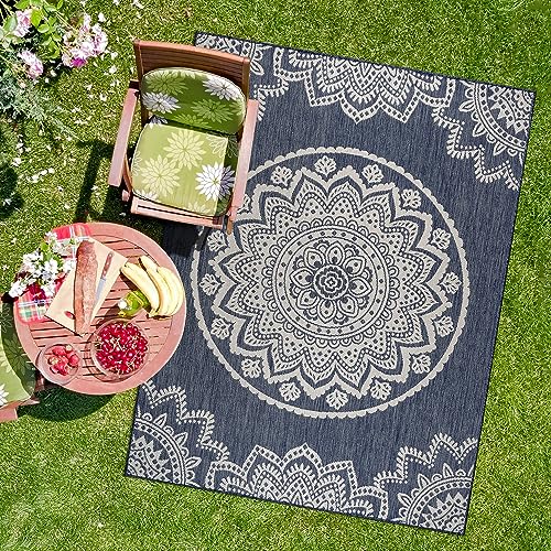 Outdoor Rug 9x12 Modern Area Rugs for Large Indoor and Outdoor Patios and Porches