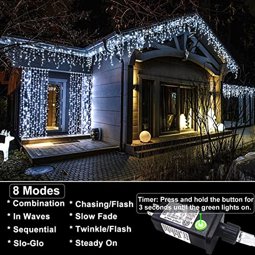132ft Icicle Lights for Outside