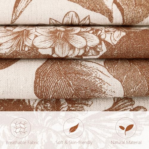 Set of 2 Linen Floral Throw Pillow Covers Vintage Accent Print Decorative Cozy Cushion Covers Farmhouse Boho Home Decor for Sofa Chair Couch Bedroom Living Room (2 Count)