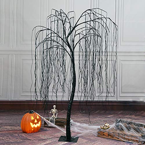 7 Feet Halloween Willow Tree with Spiders (Purple)
