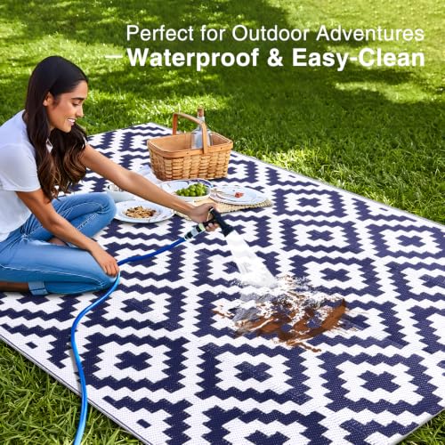 Outdoor Rug 5x8 ft Waterproof Reversible Mat