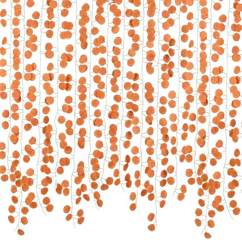 86 Feet 12 Strands Artificial Eucalyptus Leaf Plants Fall Garland Vine Hanging Eucalyptus Garland Thanksgiving Decor for Home Kitchen Wedding Wall Decor (86 Foot)