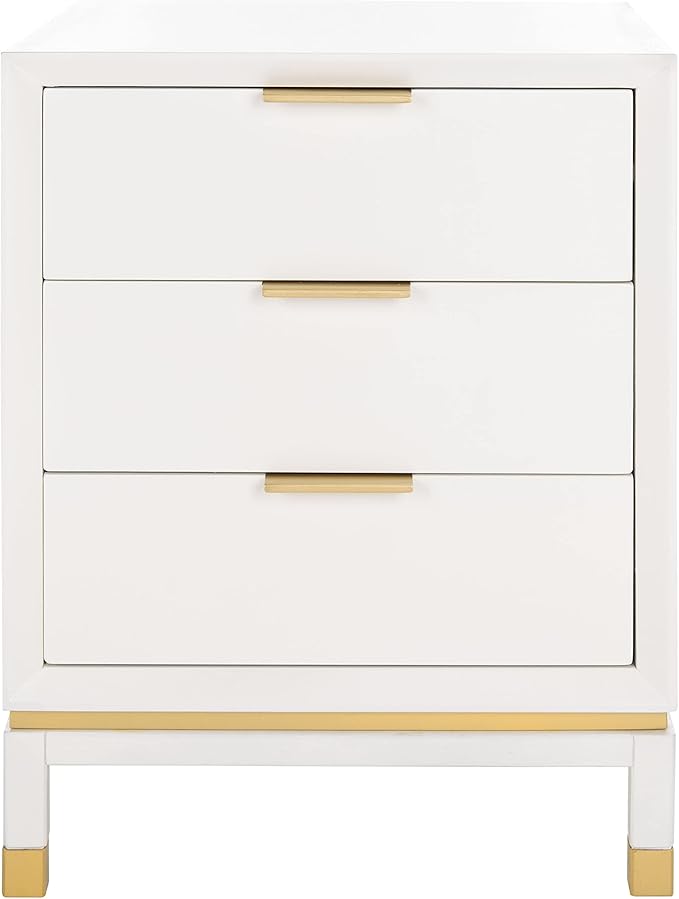 SAFAVIEH Home Collection Baskin White 3-Drawer Accent Table (Fully Assembled)