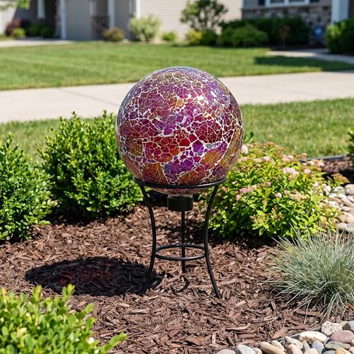 Sunnydaze 10" Mosaic Glass Gazing Ball for Garden (2 Count)