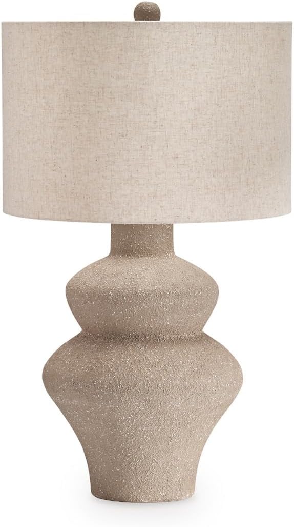 Signature Design by Ashley Jossleigh Bohemian Table Lamp with 3-Way Switch and Drum Shade, Beige