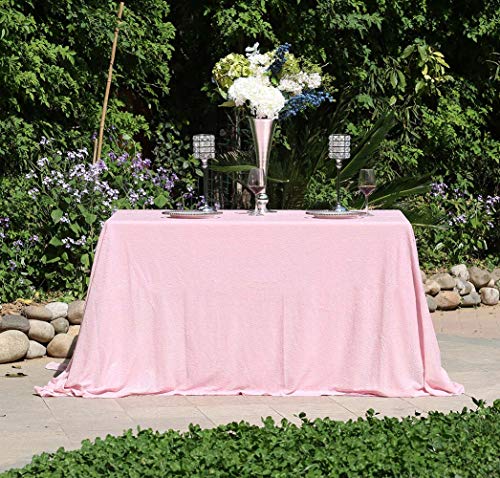 Sequin Tablecloth 50x72 Inch Pink for Birthday Wedding Party